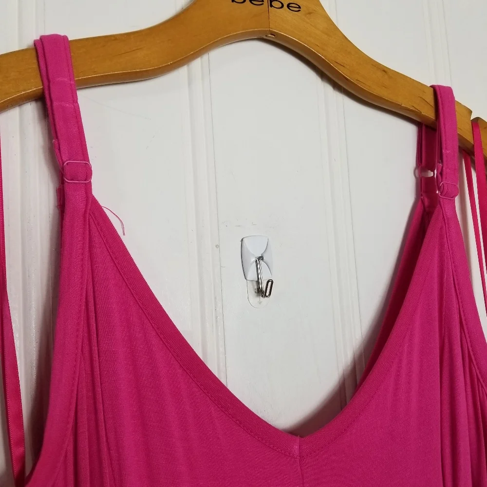 Torrid Maxi Dress Womens Sz 1X  14/16 Pink Super Soft Trapeze Adjustable Straps - Picture 9 of 13